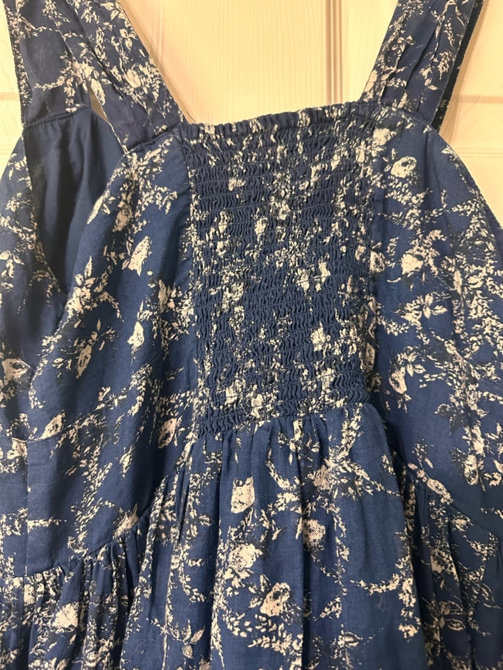 Free People Navy Blue Floral Button-Front Mini Dress - Picture 8 of 8